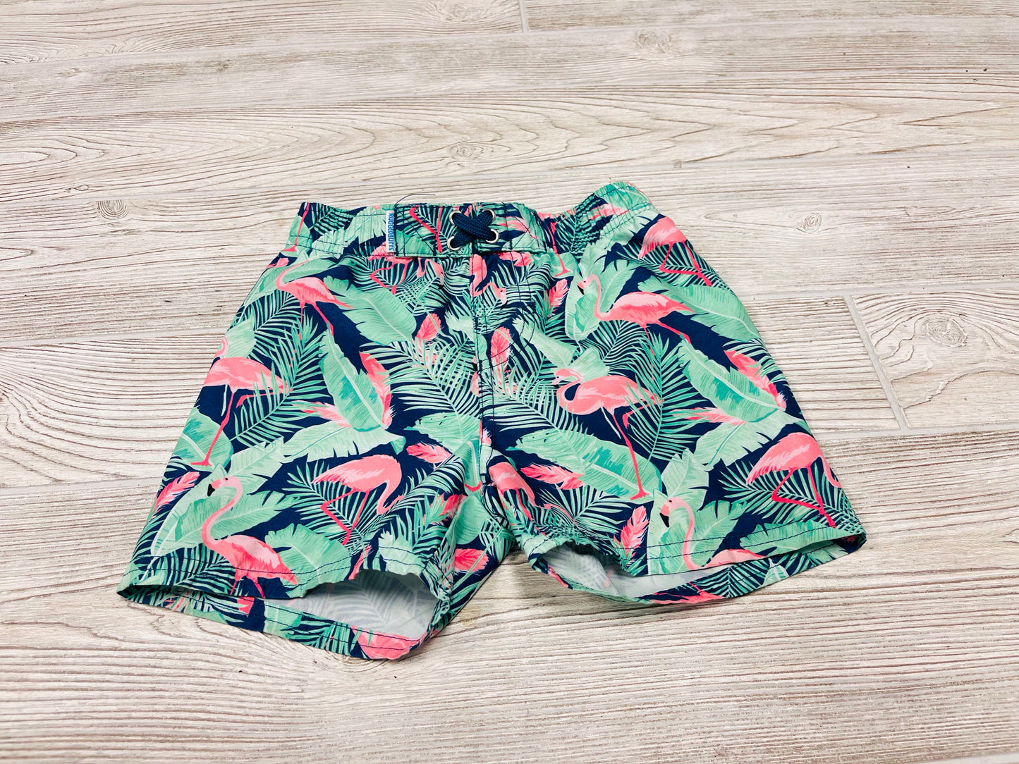 Rugged Butts Flamingo Print Swim Trunks