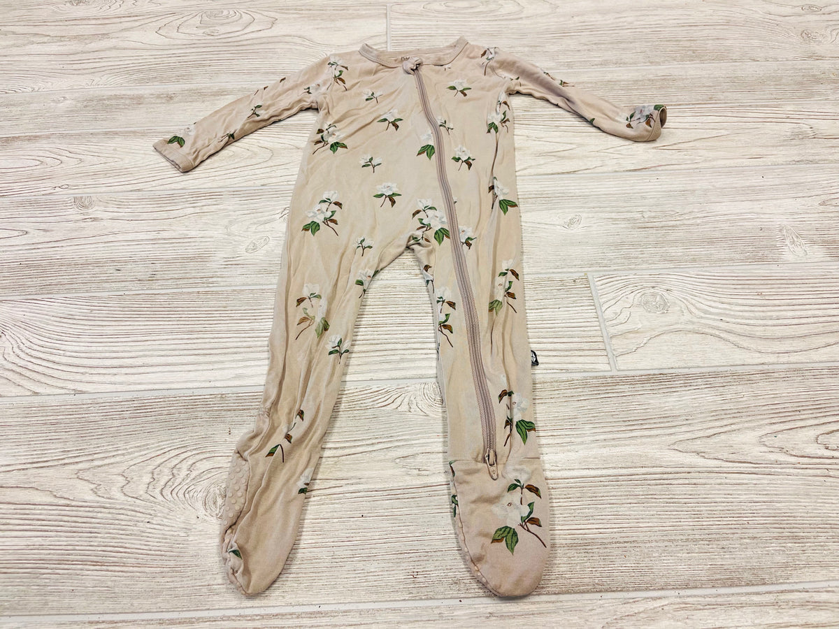 Kyte Baby Floral Print Zip Up Bamboo Pajama