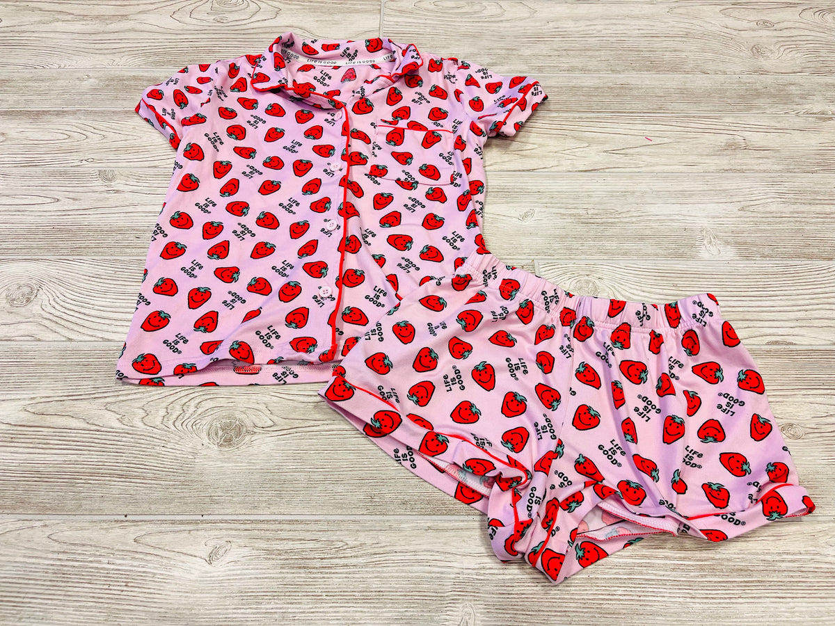 Life Is Good Strawberry Print Pajamas