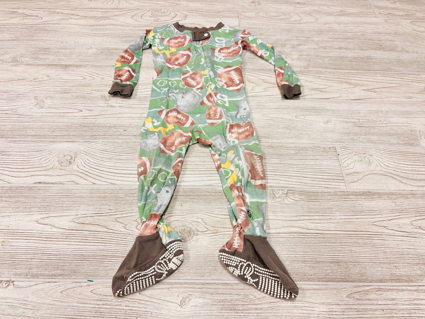 Burt’s Bees Football Print Zip Up Pajama