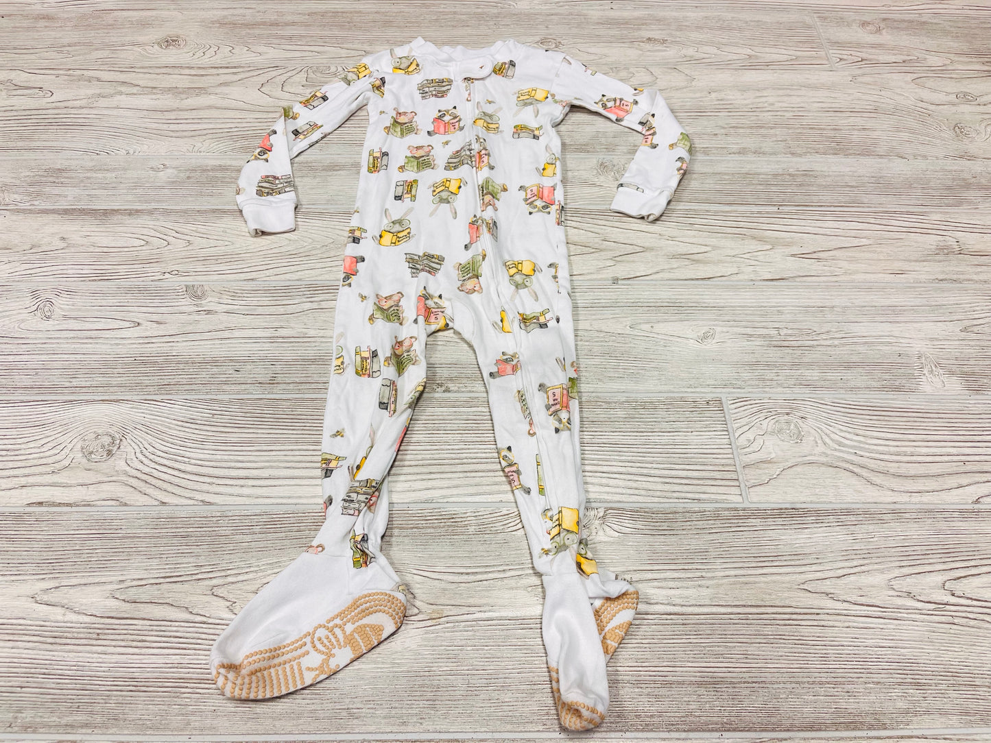Burt’s Bees Animal Book Print Zip Up Pajama