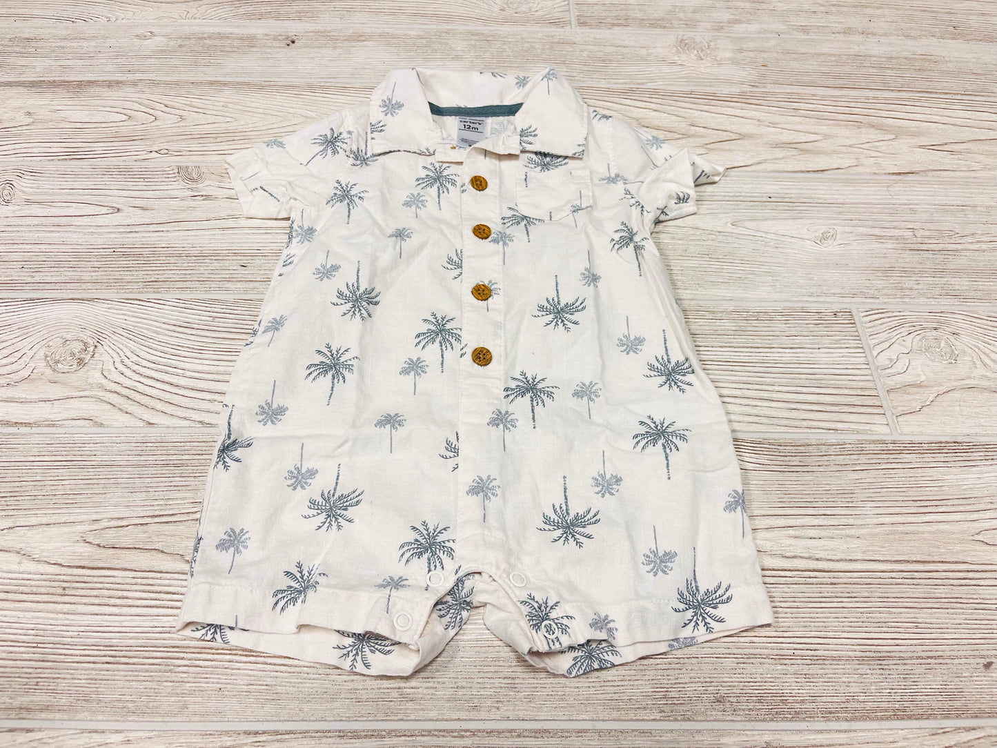 Carter’s Palm Tree Print Button Down Romper