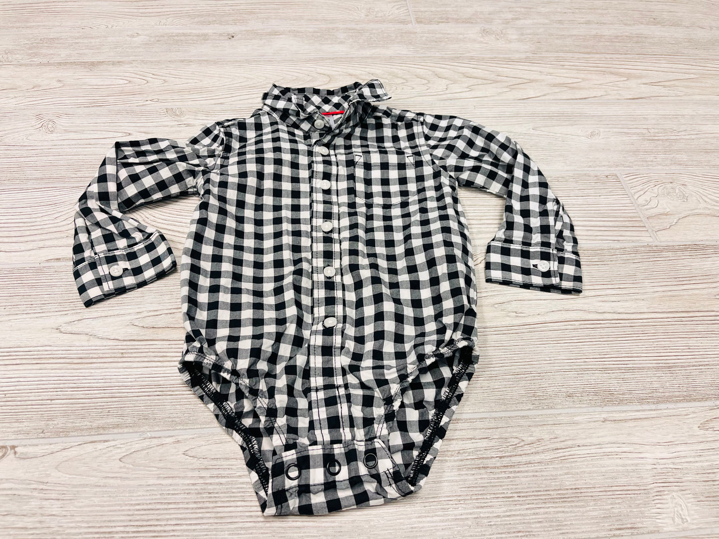 Carter’s Checkered Long Sleeve Button Down Onesie