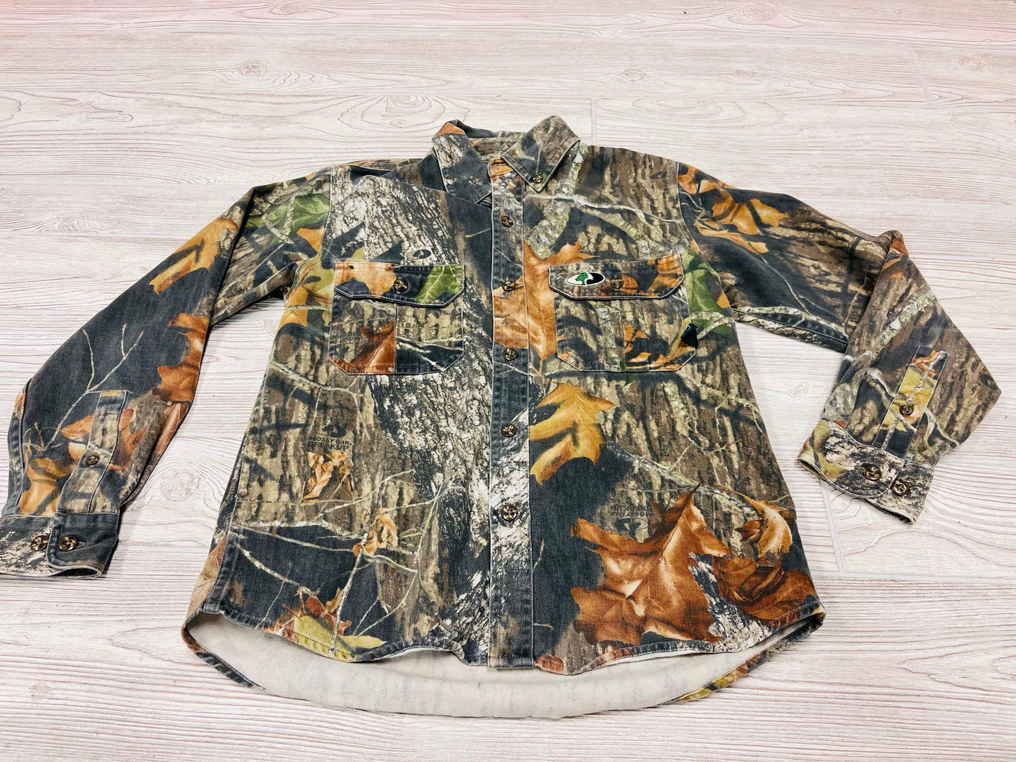 Mossy Oak Camouflage Button Down Long Sleeve Shirt