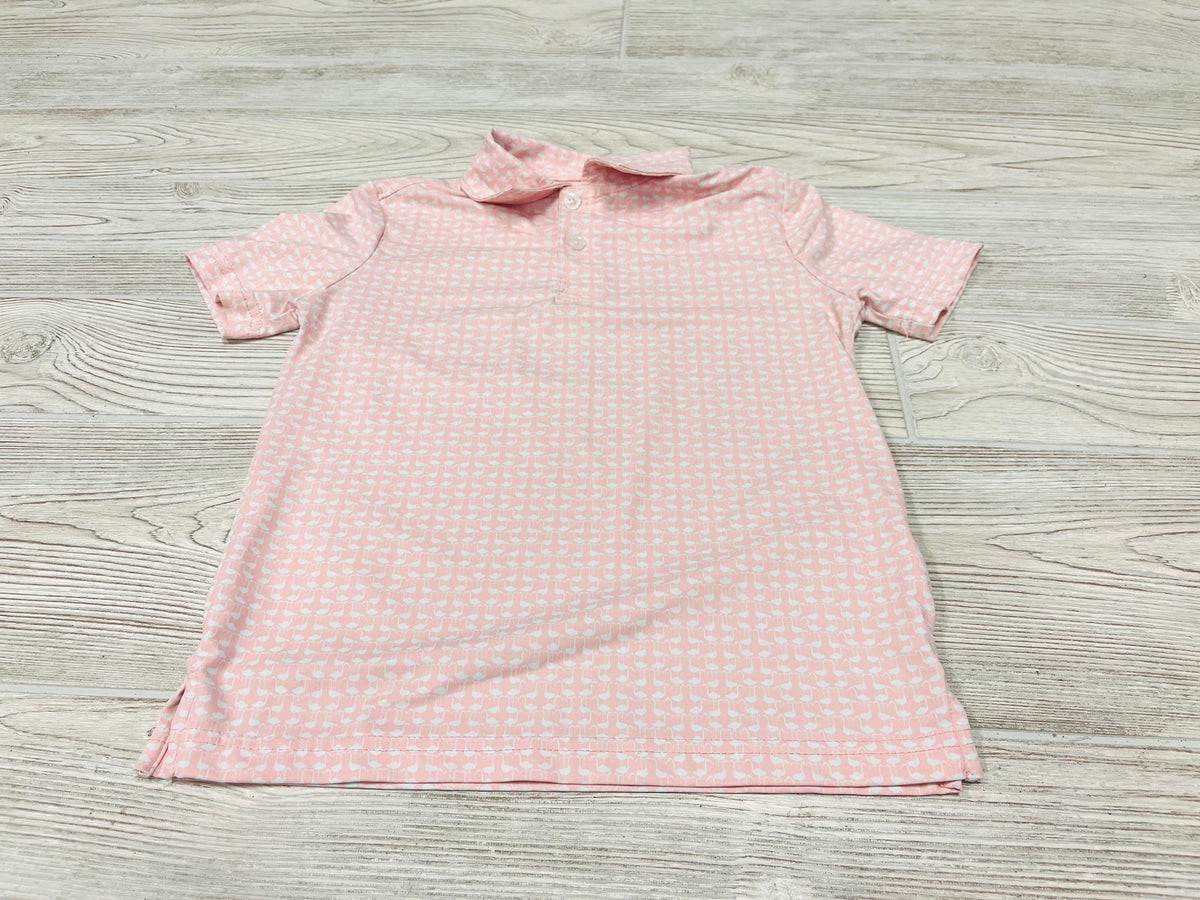 Class Club Flamingo Print Short Sleeve Polo Shirt