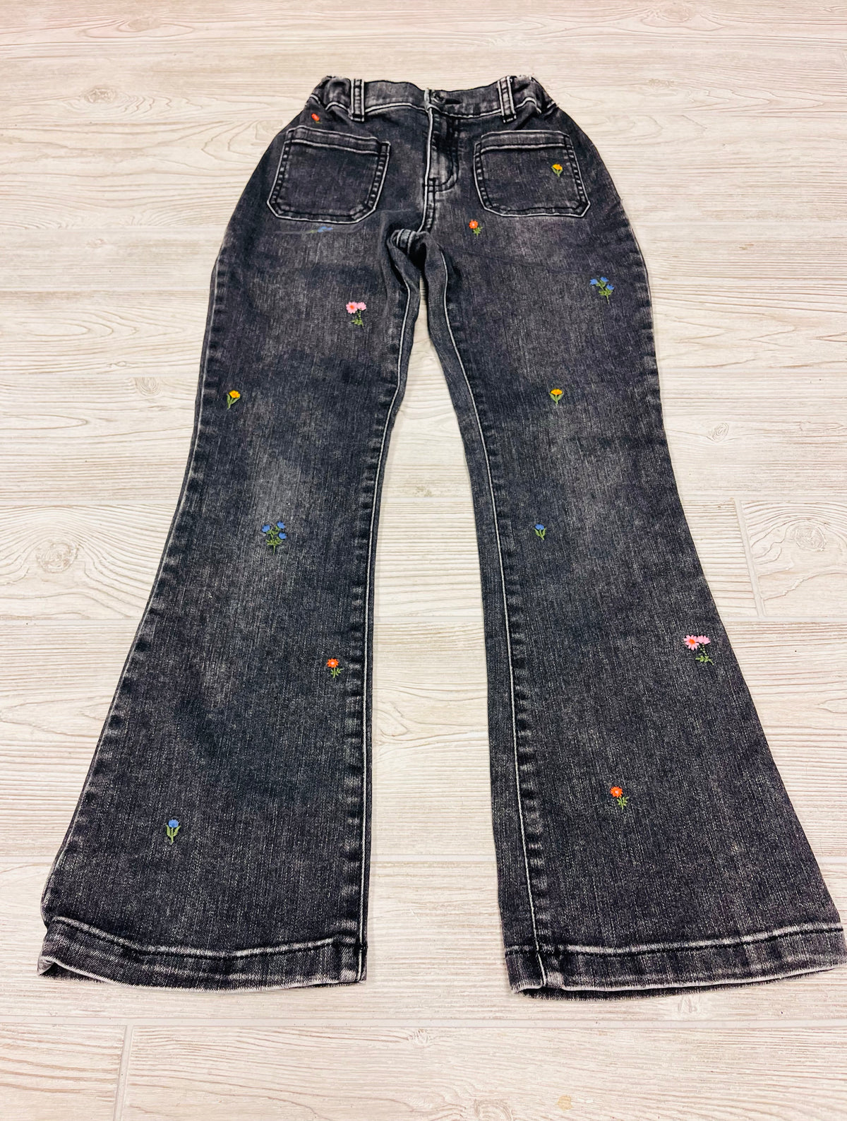 Cat & Jack Flower Embroidered Flare Jeans