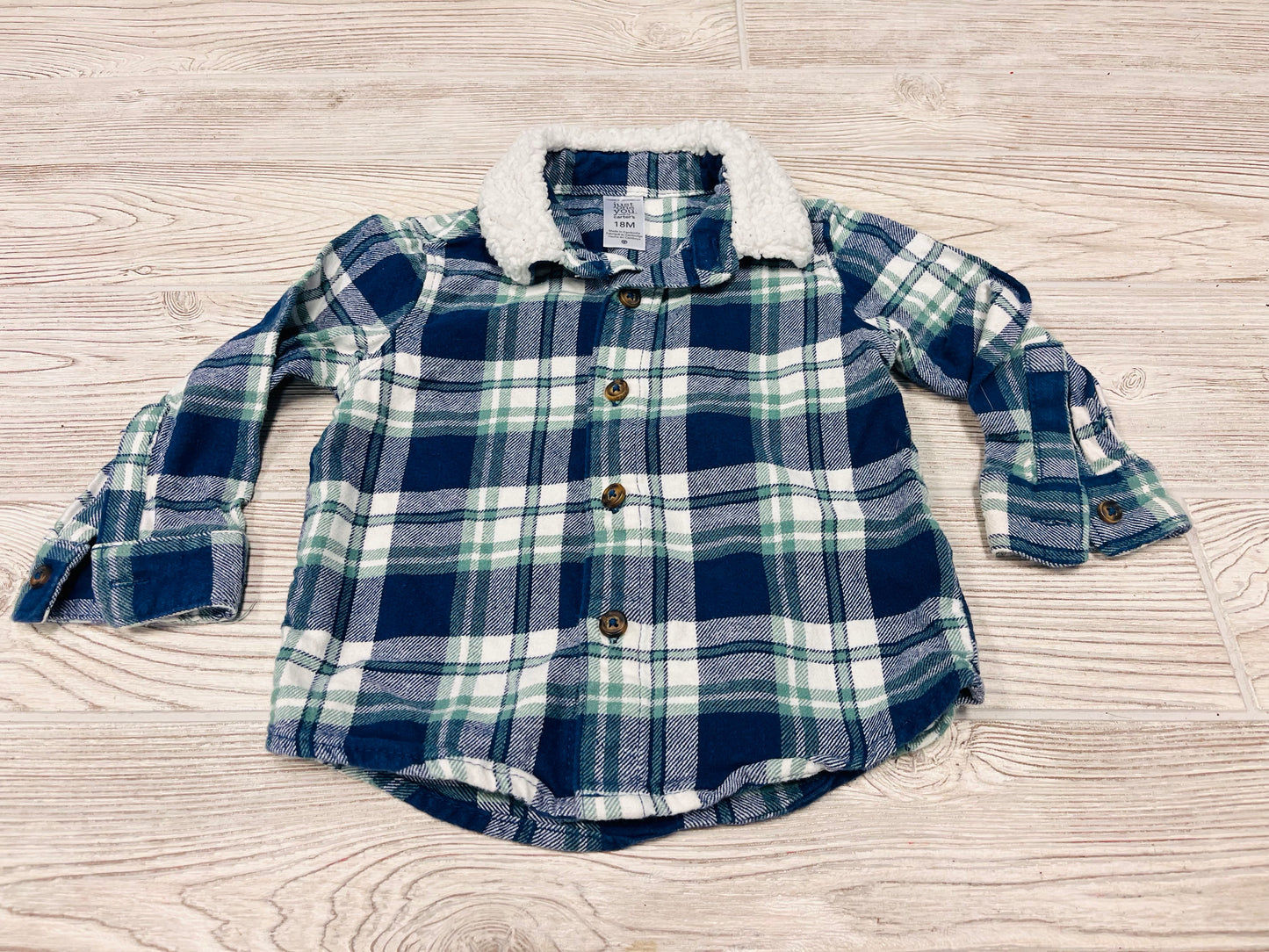 Carter’s Button Down Fleece Collar Long Sleeve Shirt