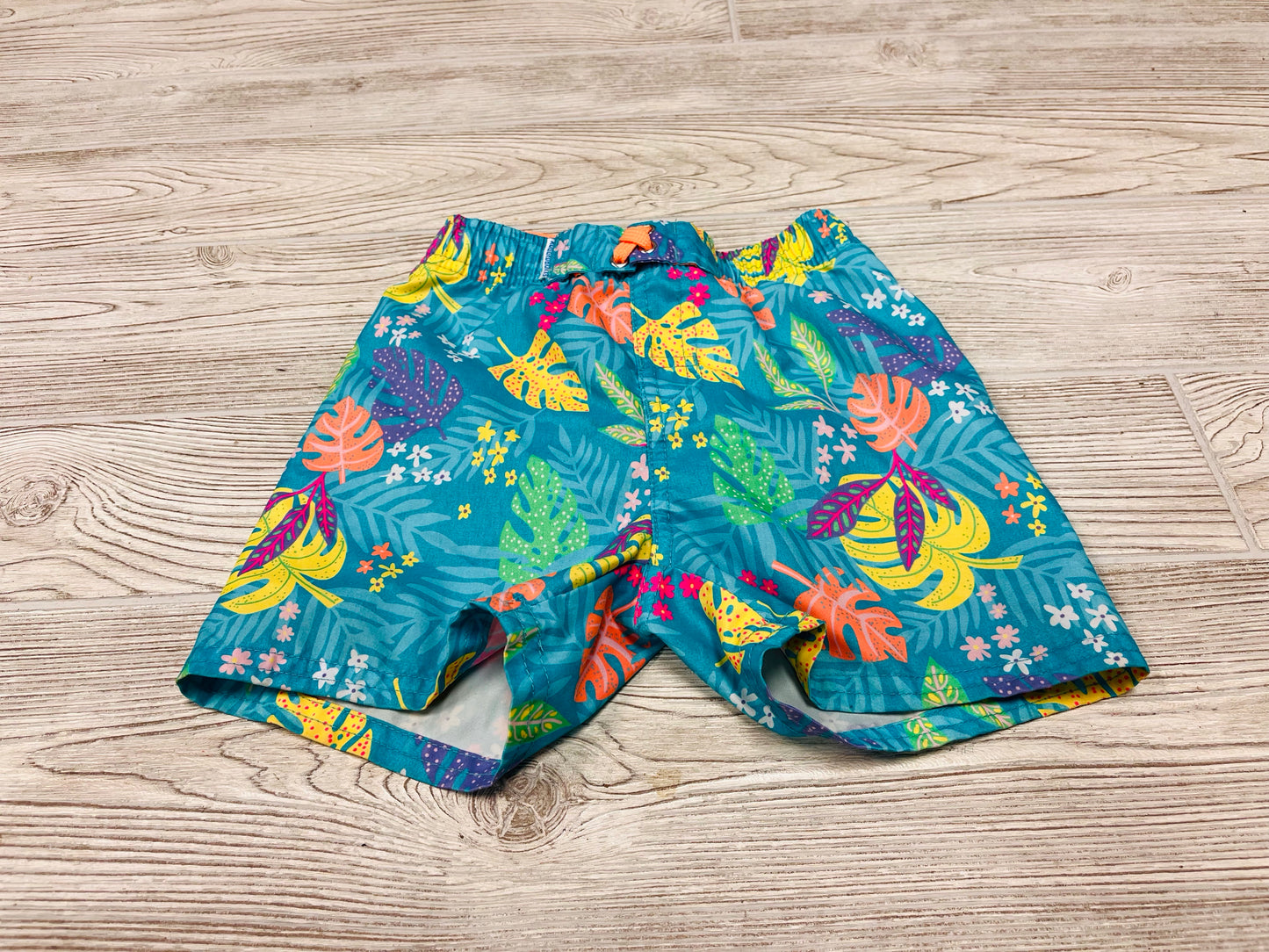 Rugged Butts Tropical Print Swim Trunks