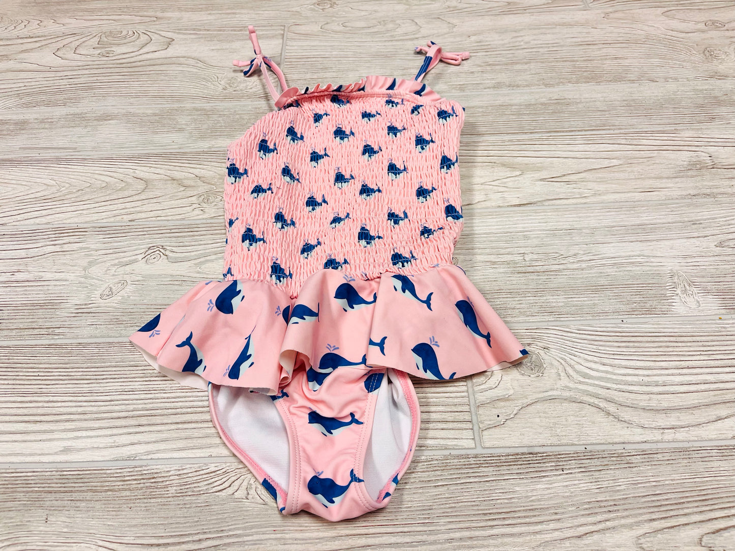 RuffleButts Whale Print Swimsuit