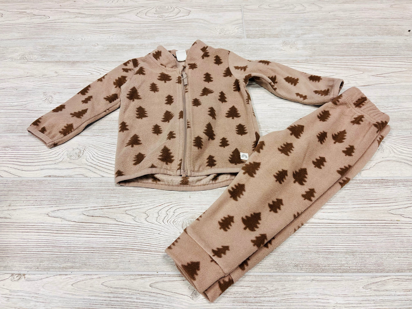 Lindex Tree Print Two Piece Fleece Outfit