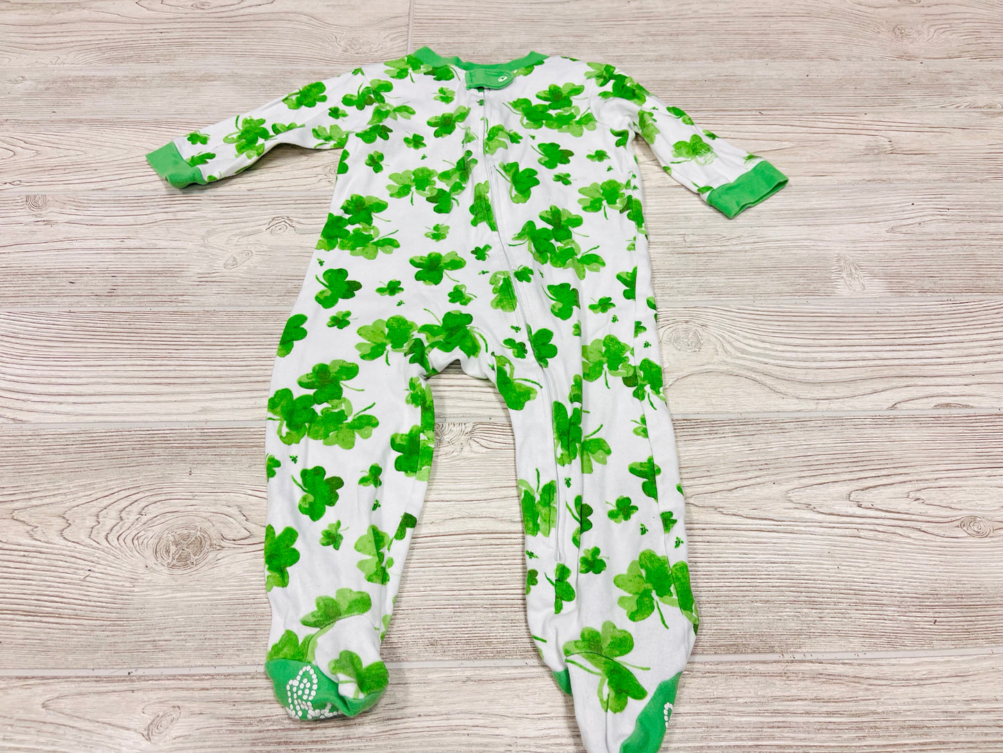Burt’s Bees Baby Shamrock Print Zip Up Pajama