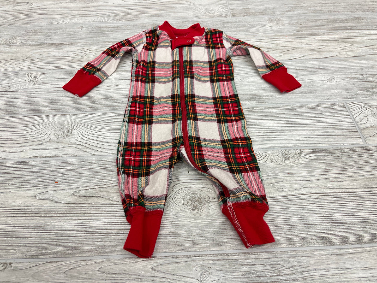 HannaAndersson Zip Up Plaid Pajama