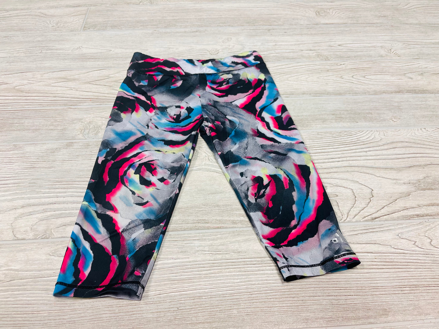 Adidas Rose Print Capri Athletic Leggings