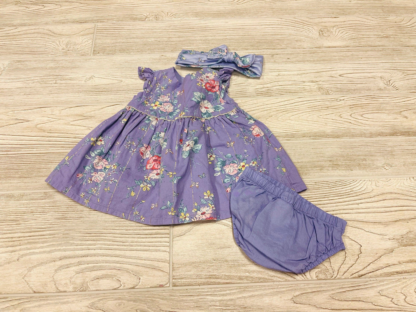 OshKosh Flower Print Dress with Bloomers and Headband