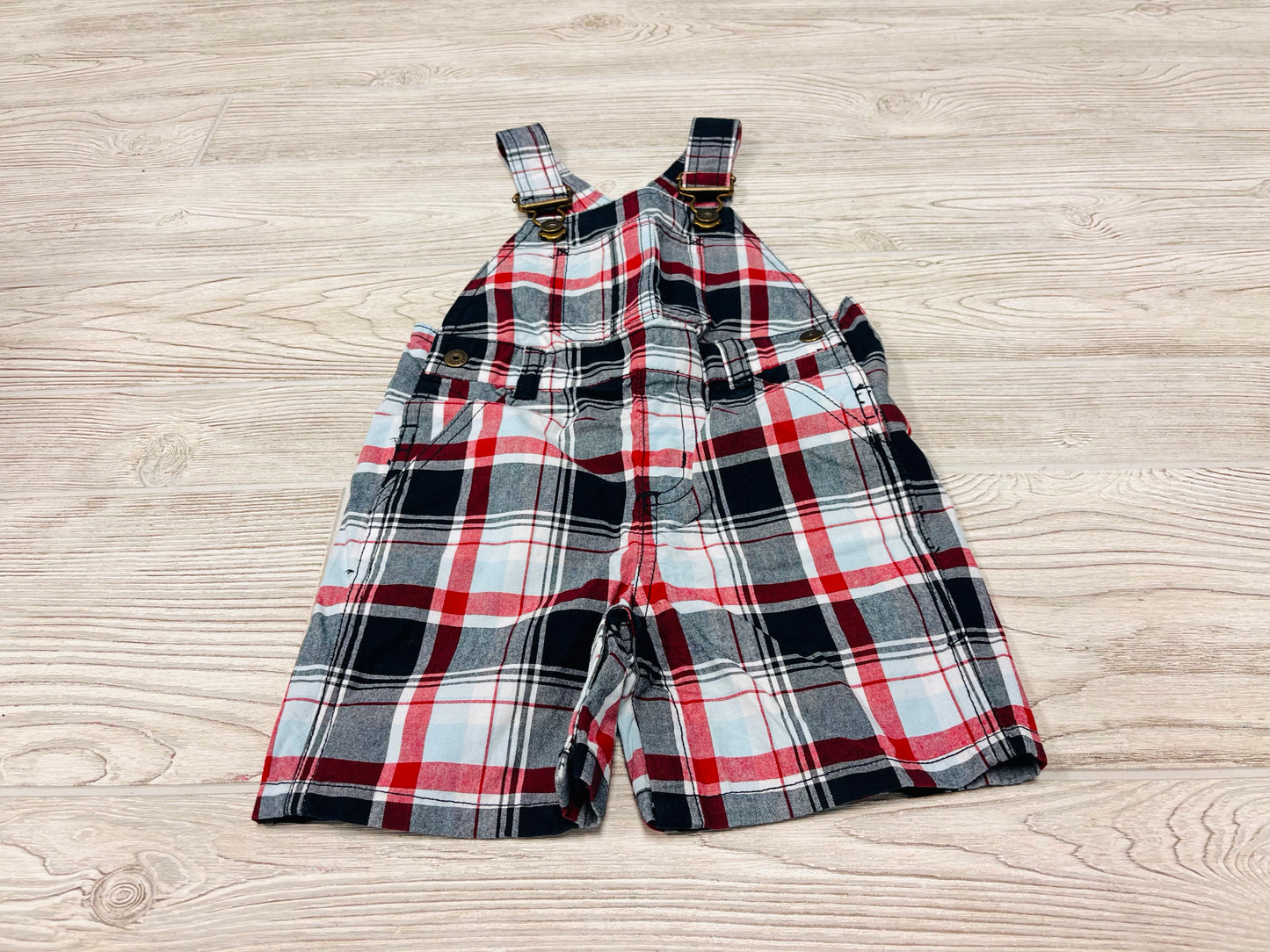 Gymboree Plaid Short Overalls