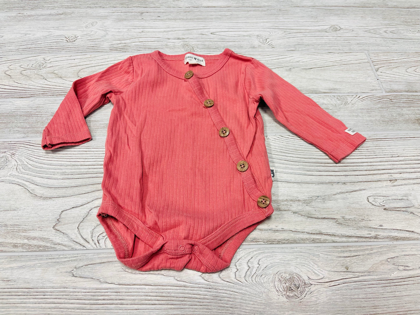 Rabbit + Bear Long Sleeve Button Down Onesie