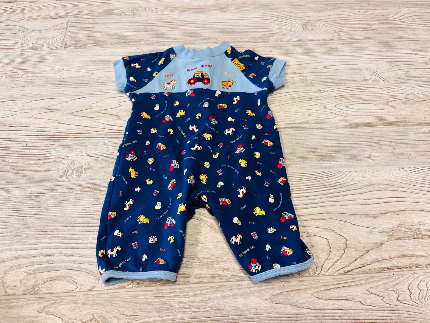 Vintage Baby Okie Dokie Farm Print Romper