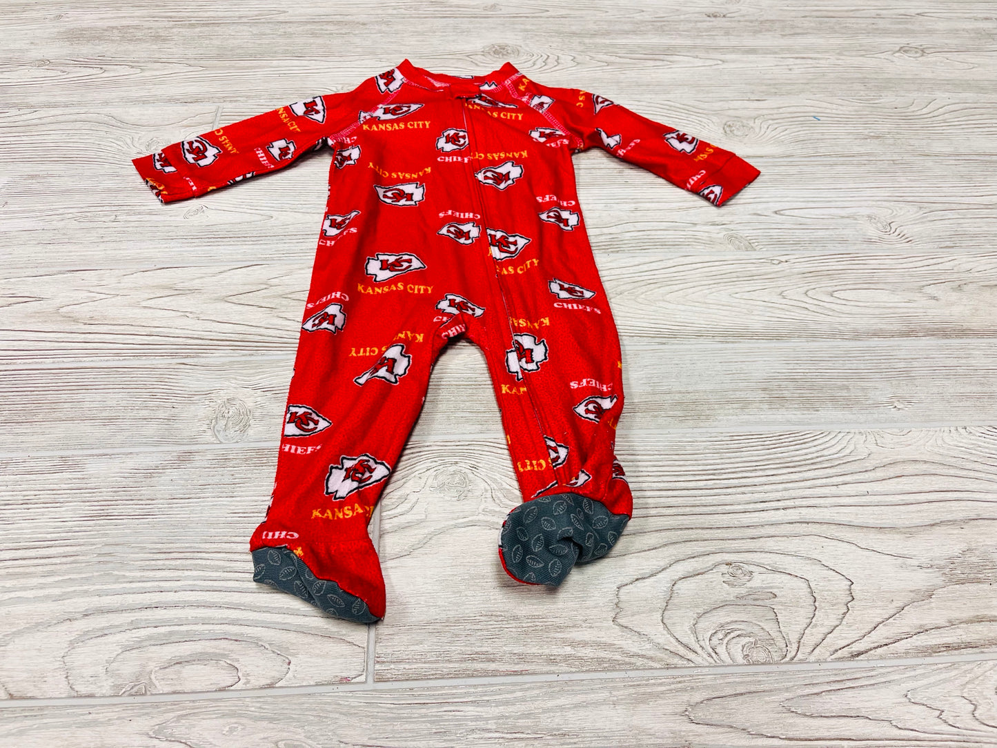 NFL Team Apparel Kansas City Chiefs Zip Up Pajama