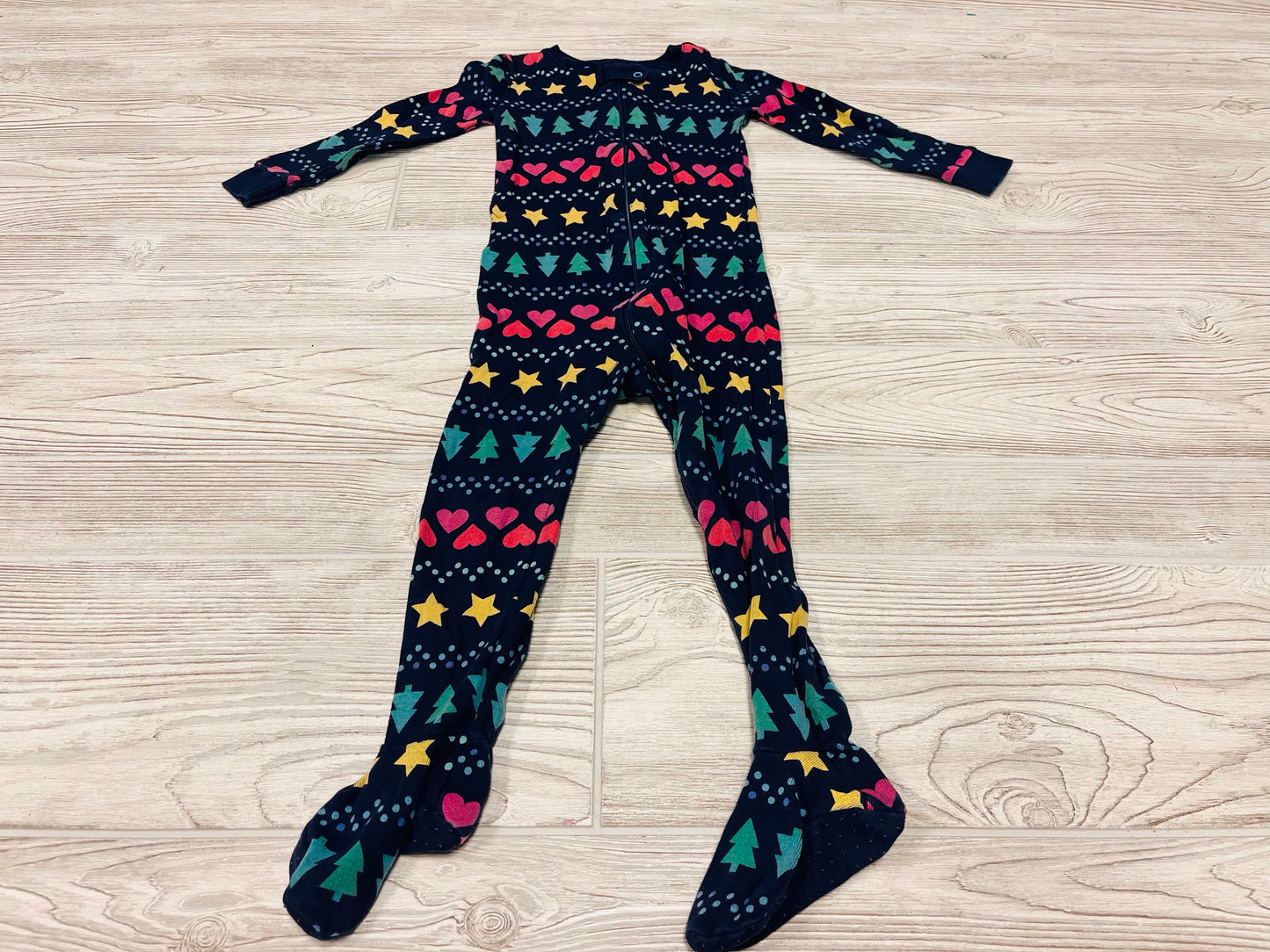 Primary Christmas Print Zip Up Pajama