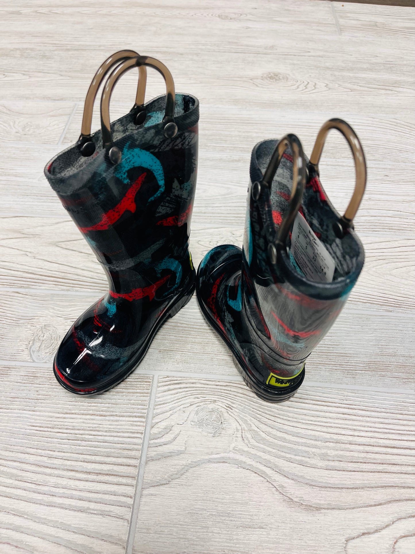 Western Chief Shark Print Light Up Rain Boots