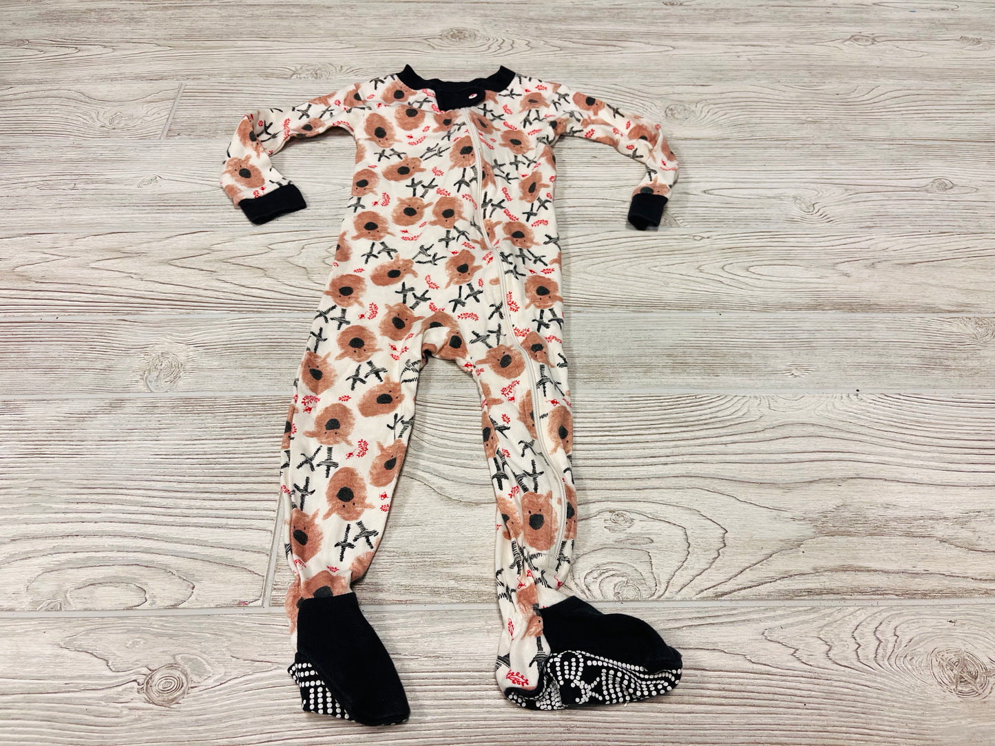 Burt’s Bees Baby Reindeer Print Zip Up Pajama