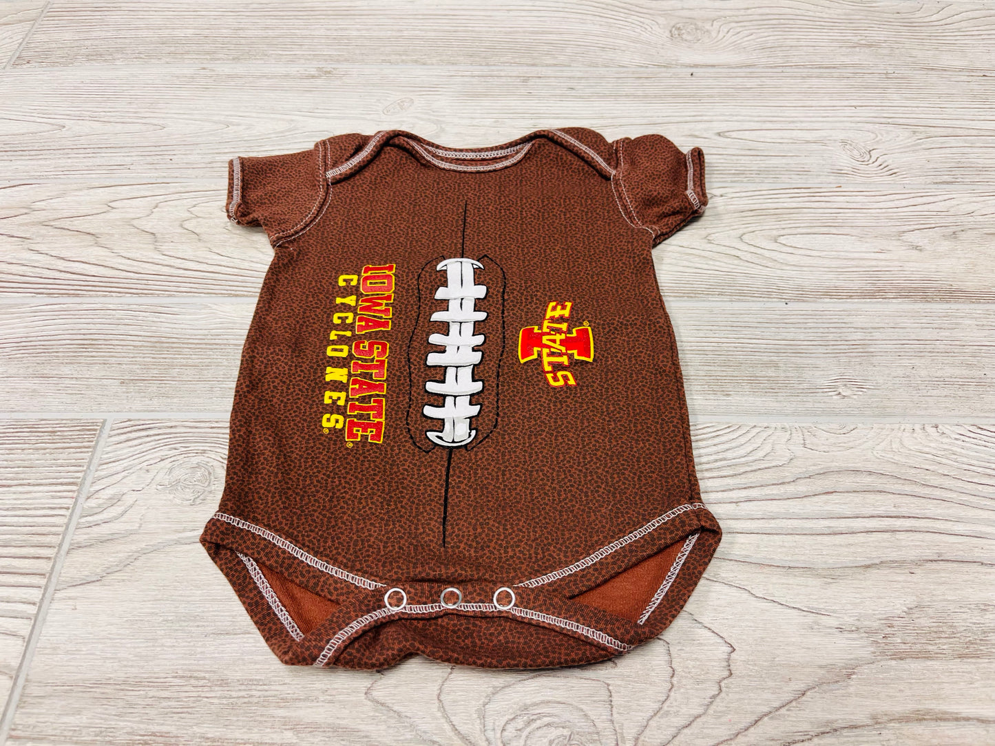 College Kids Iowa State Cyclones Short Sleeve Football Onesie