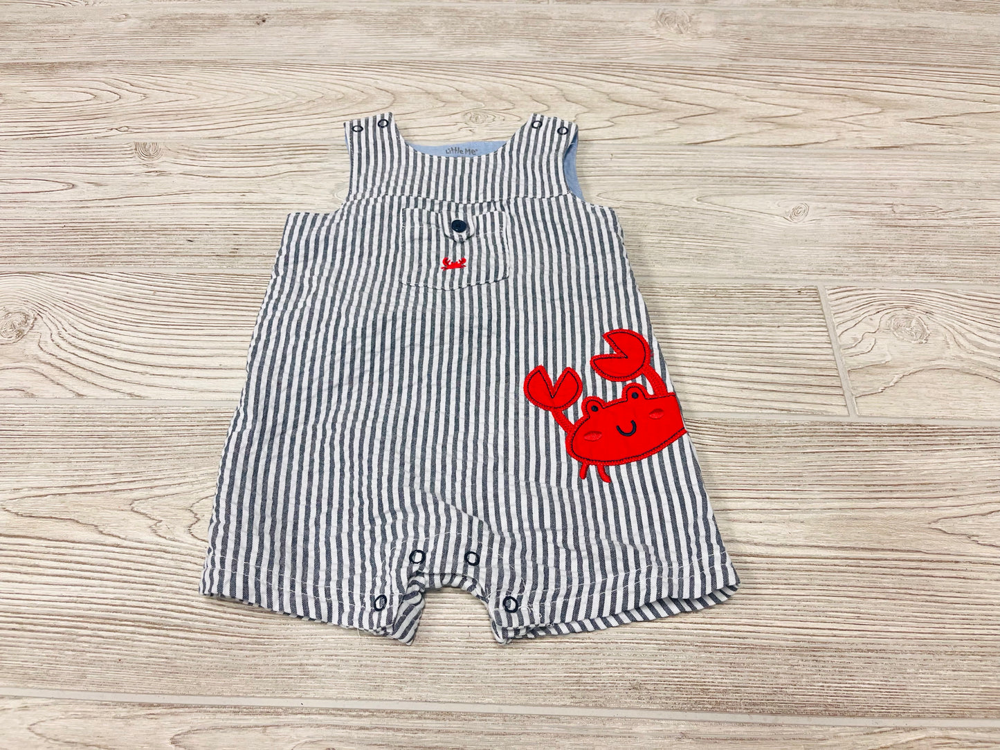 Little Me Striped Crab Tank Romper
