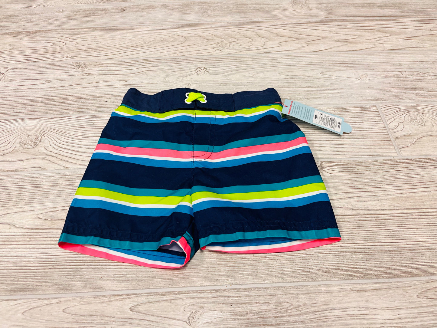 Cat & Jack Striped Swim Trunks
