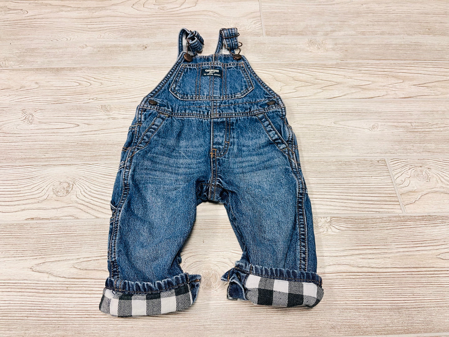 OshKosh Flannel Lined Denim Overalls