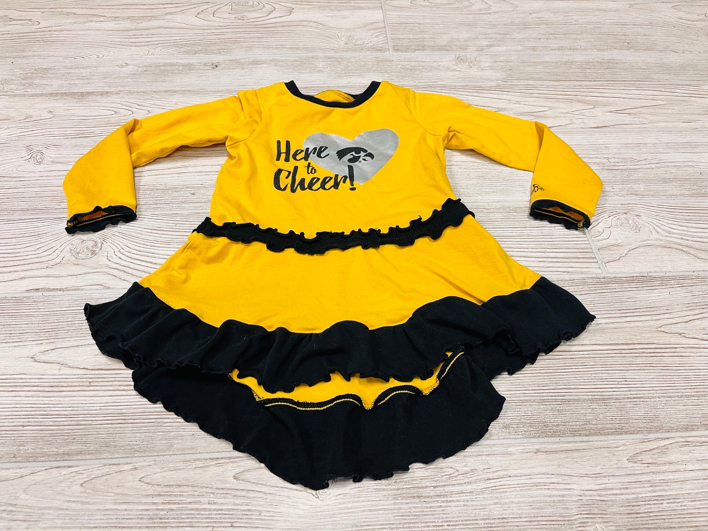 Authentic “Here to Cheer” Iowa Hawkeyes Long Sleeve Dress
