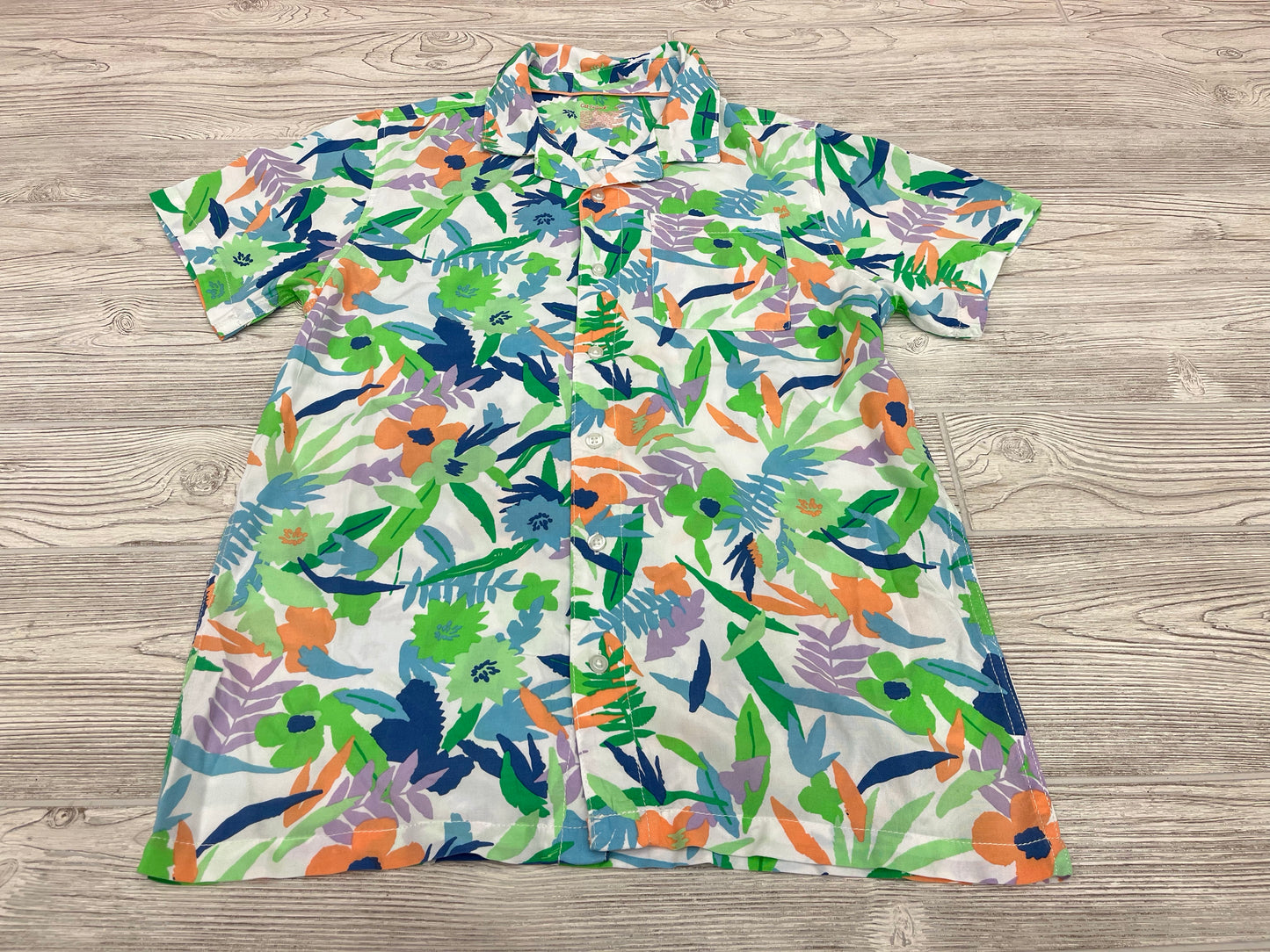 Cat & Jack Floral Button Down Short Sleeve Shirt