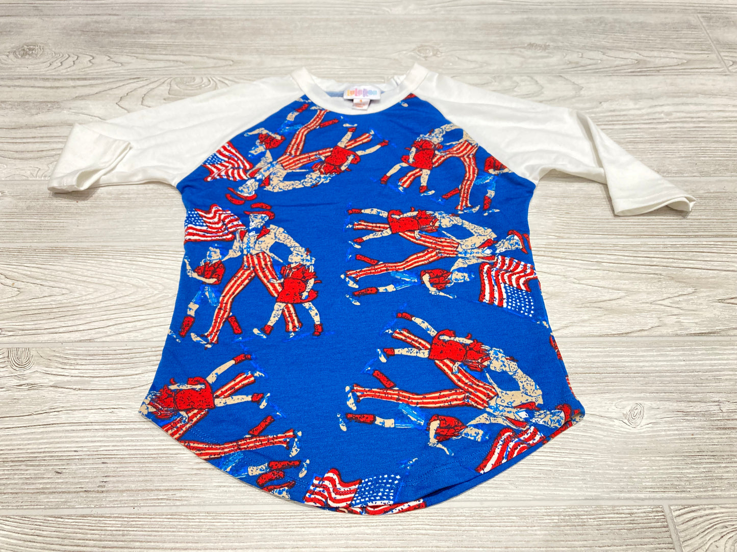 LulaRoe Patriotic Print Long Sleeve Shirt