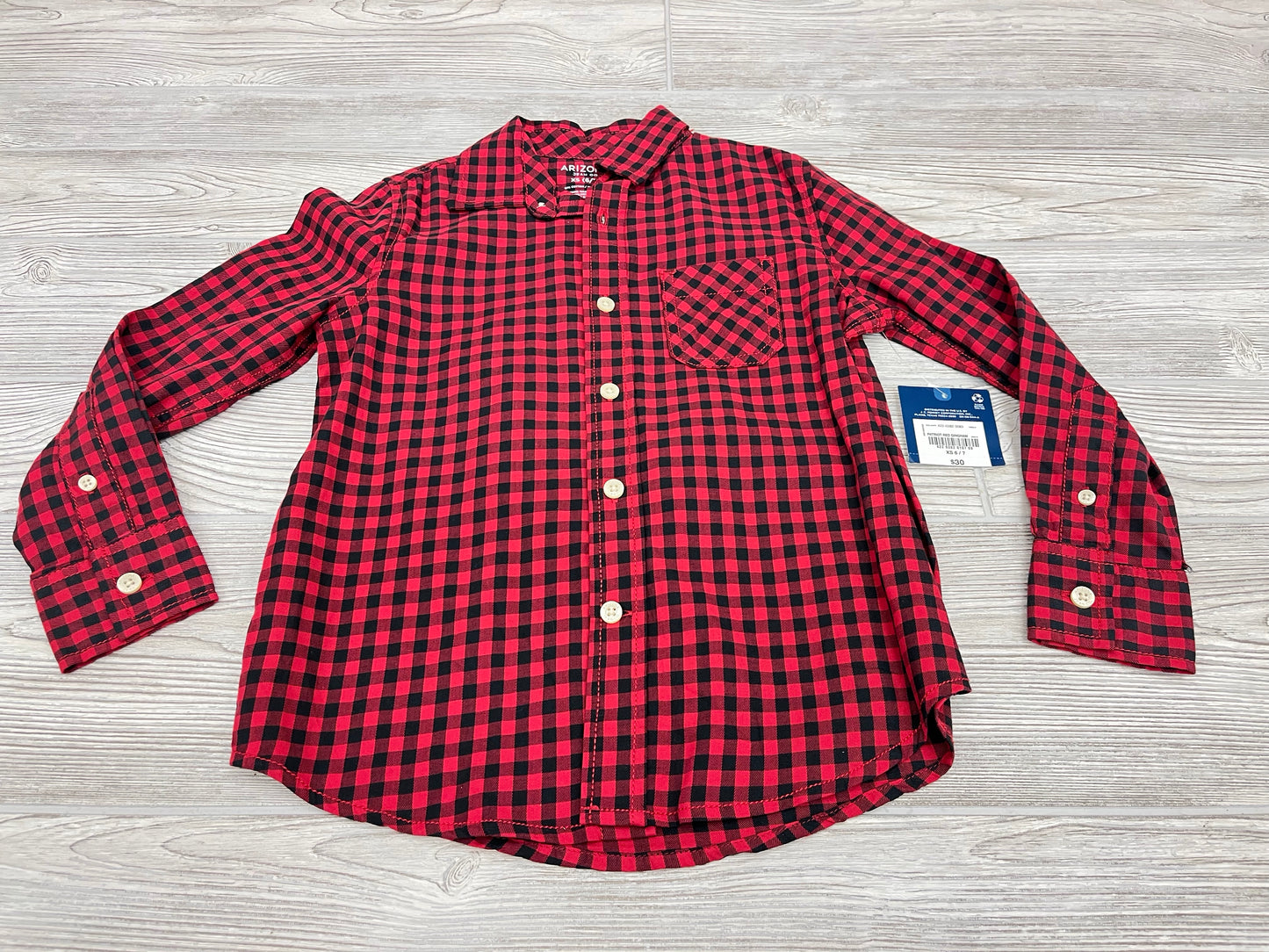 Arizona Jean Co Checkered Long Sleeve Button Down Shirt