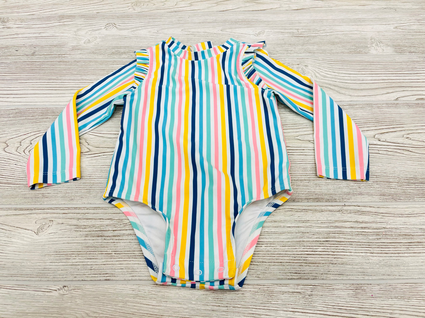 Old Navy Striped Rashguard Swimsuit