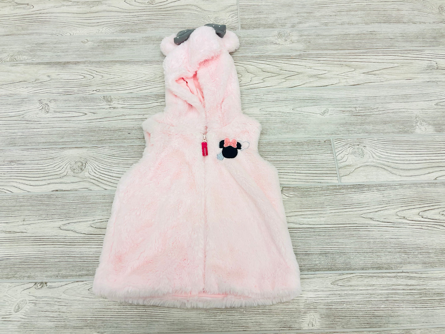 Disney Baby Minnie Mouse Zip Up Faux Fur Vest