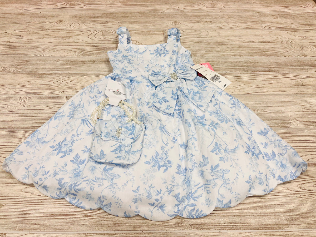 Rare Editions Floral Print Special Occasion Dress with Purse