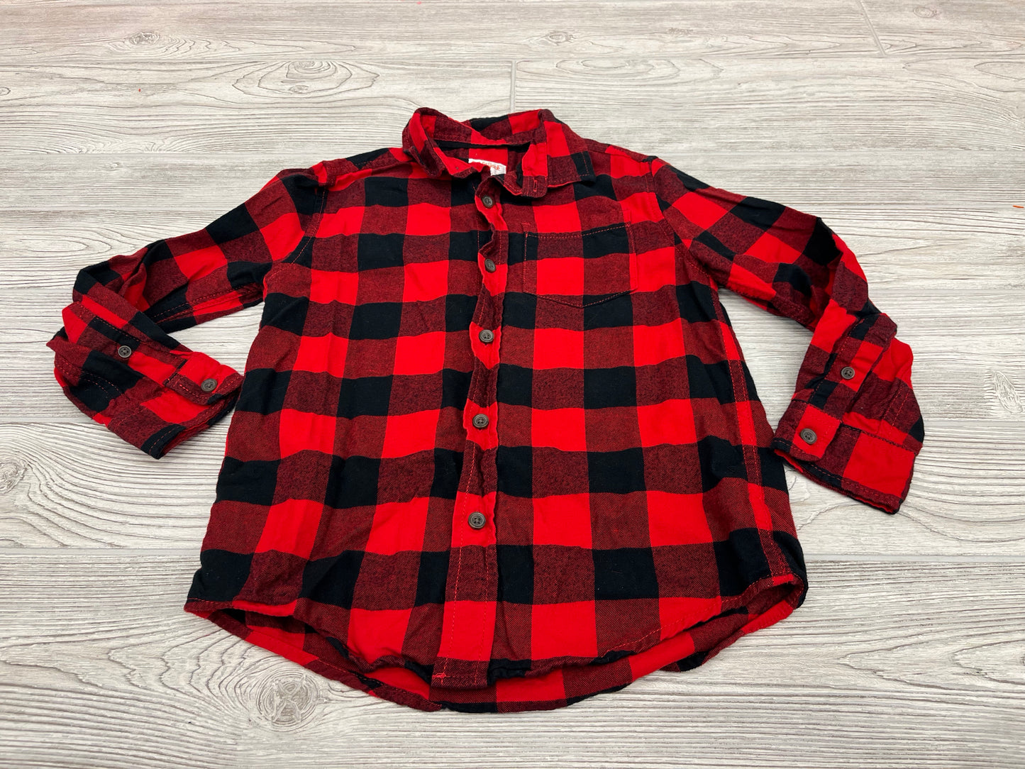Cat & Jack Checkered Long Sleeve Button Down Shirt