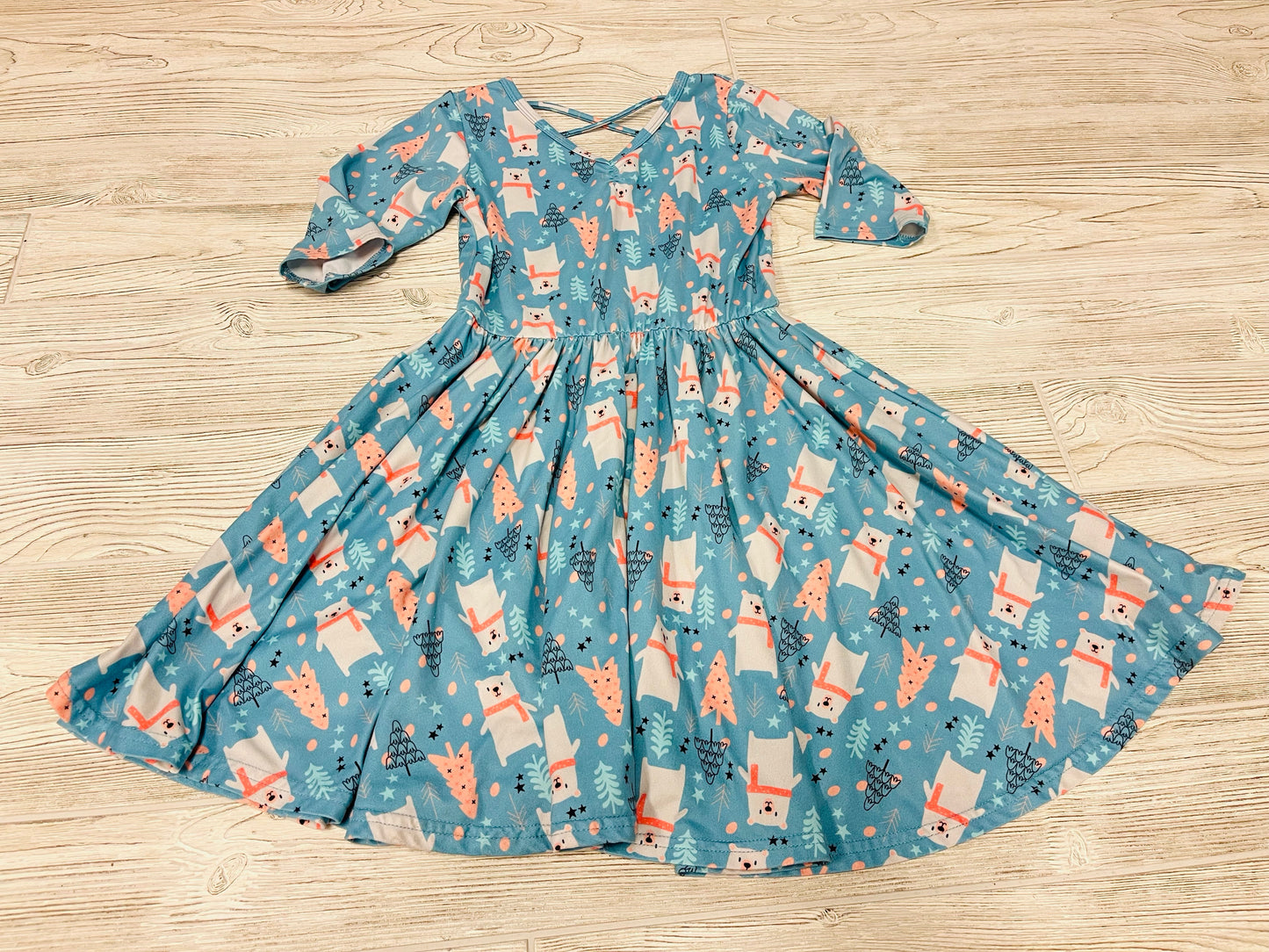 DotDot Smile Christmas Bear Print Dress