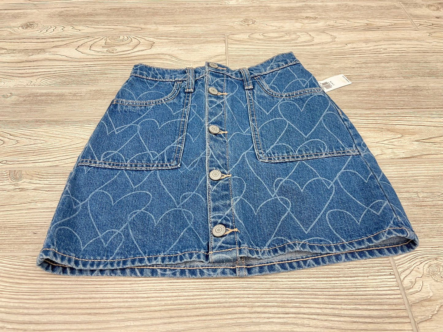 Old Navy Heart Print Jean Skirt