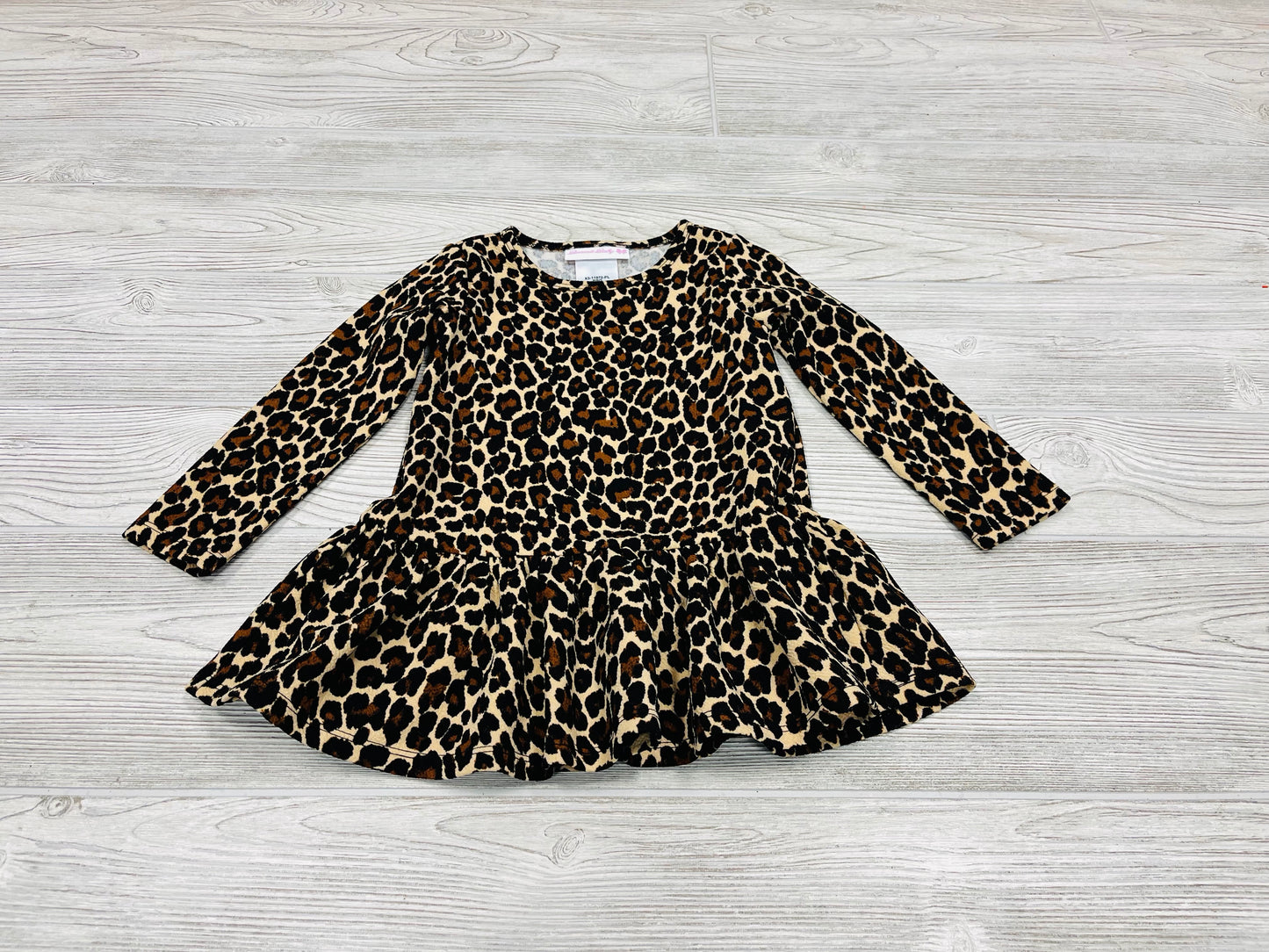Bonnie Baby Leopard Print Long Sleeve Dress