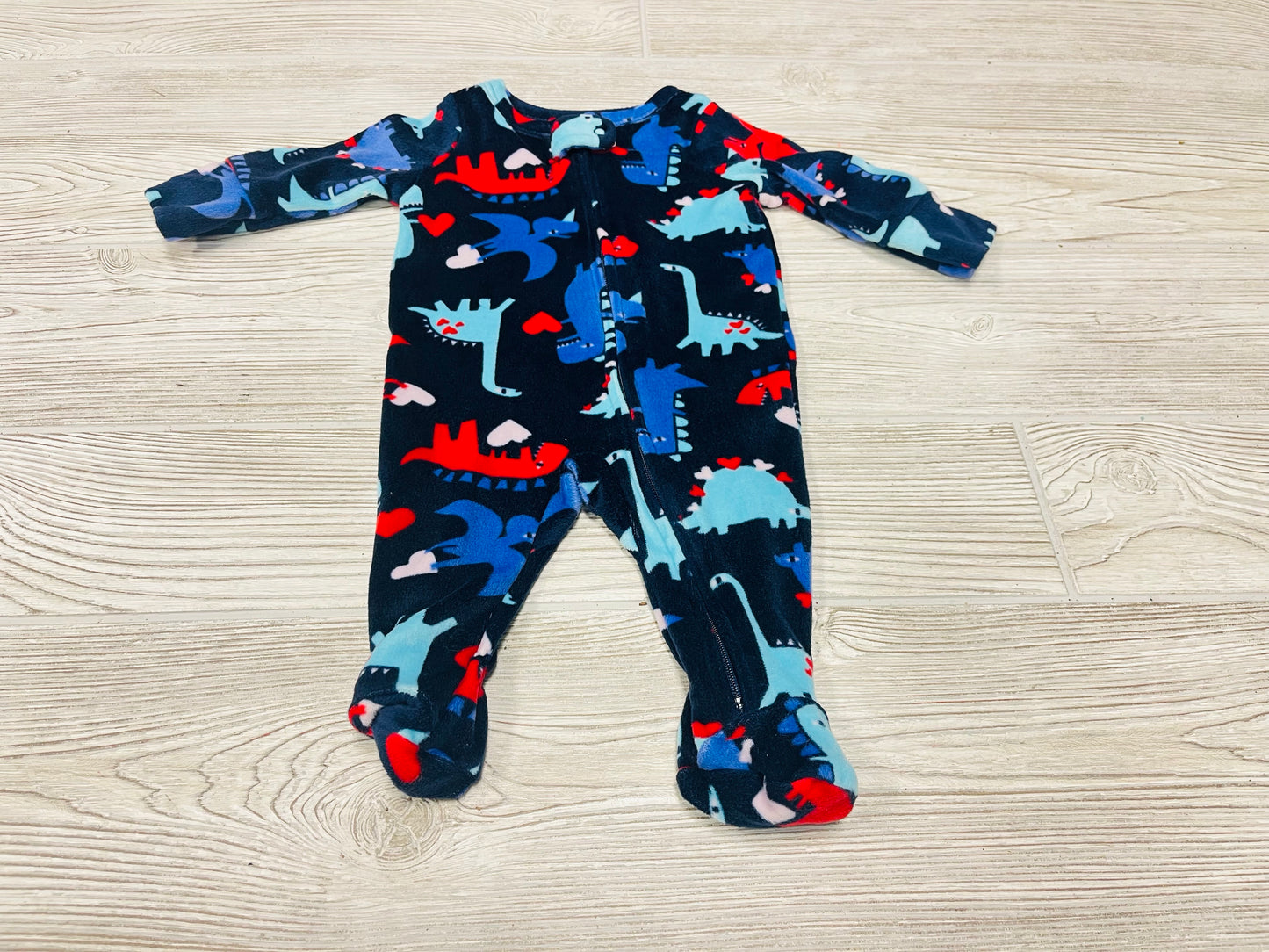Cat & Jack Zip Up Dinosaur Print Pajama