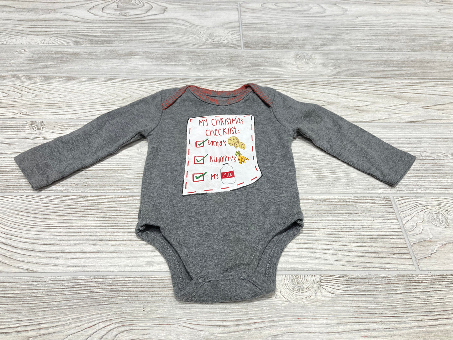 MudPie Christmas Checklist Long Sleeve Onesie