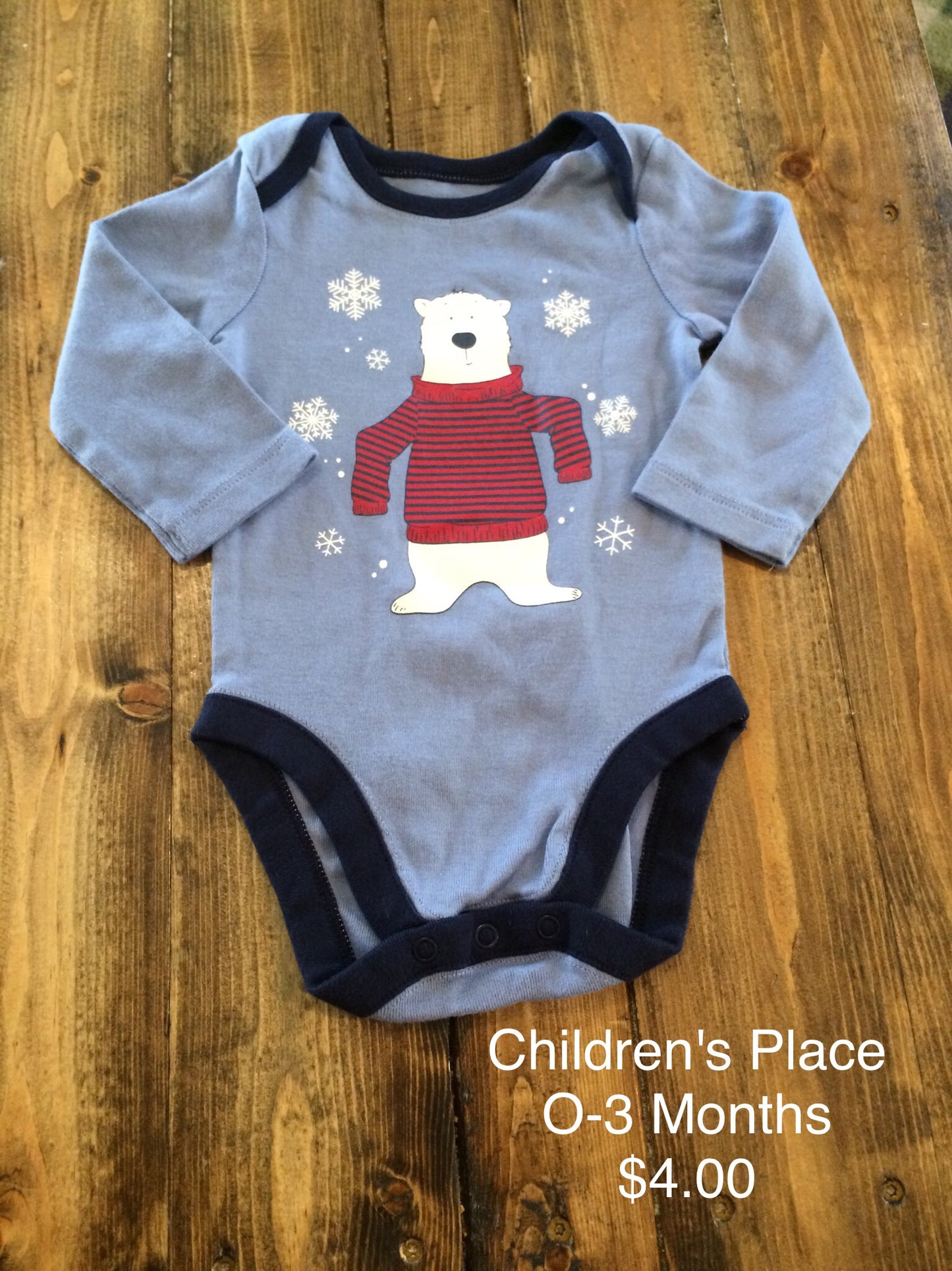 Children’s Place Polar Bear Long Sleeve Onesie