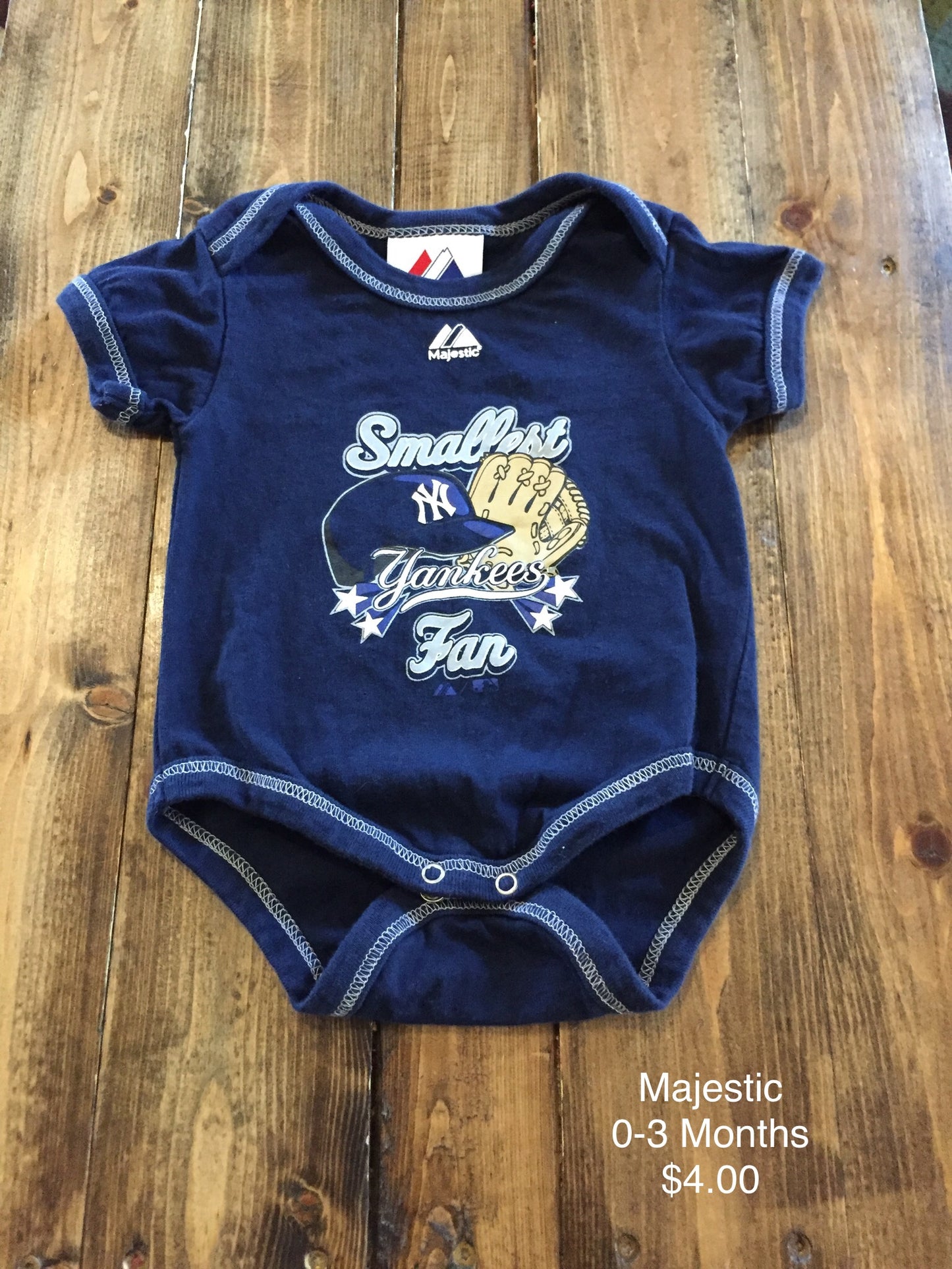 Majestic “Smallest Yankee Fan” Onesie