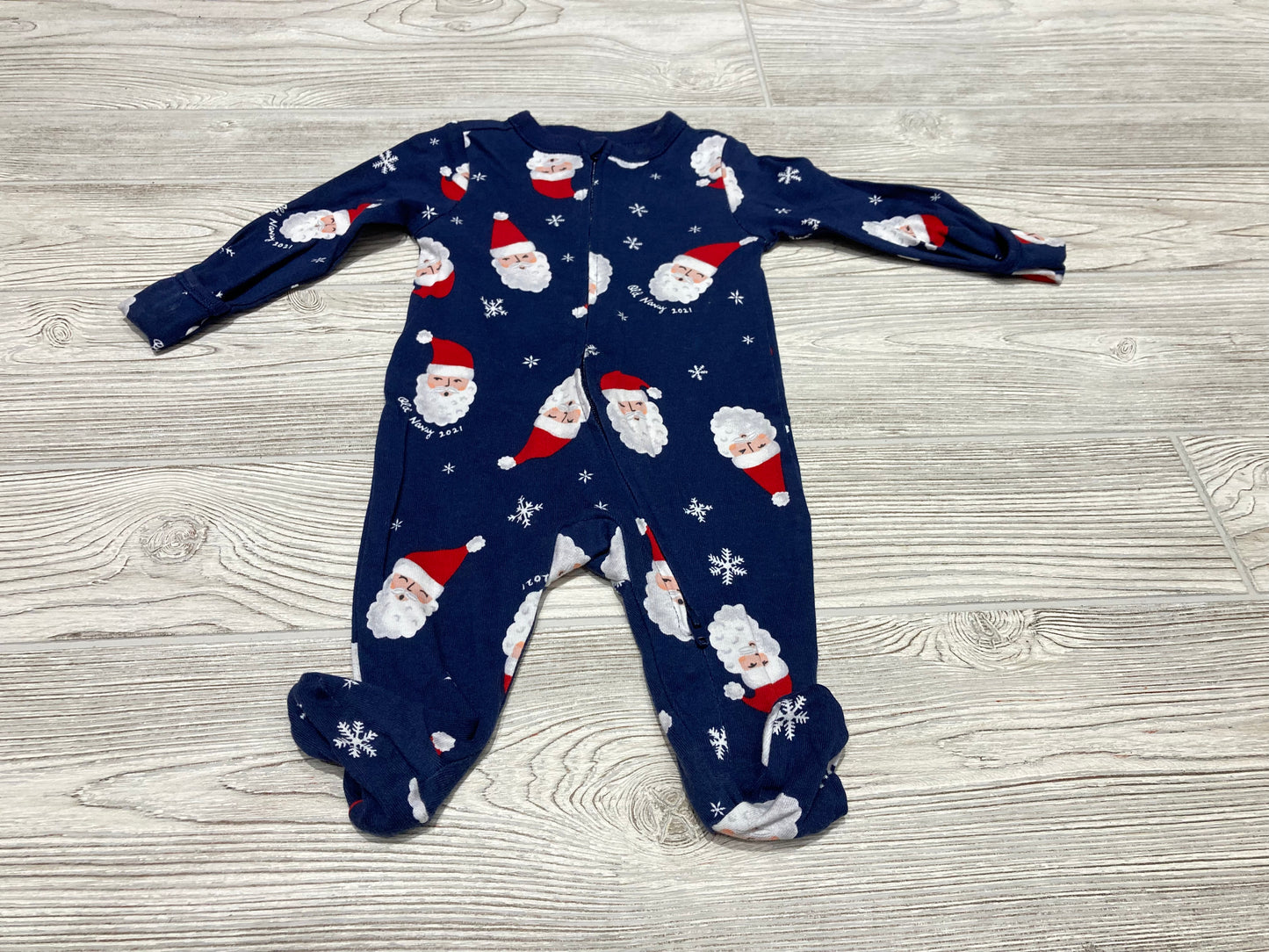 Old Navy Santa Print Zip Up Pajama