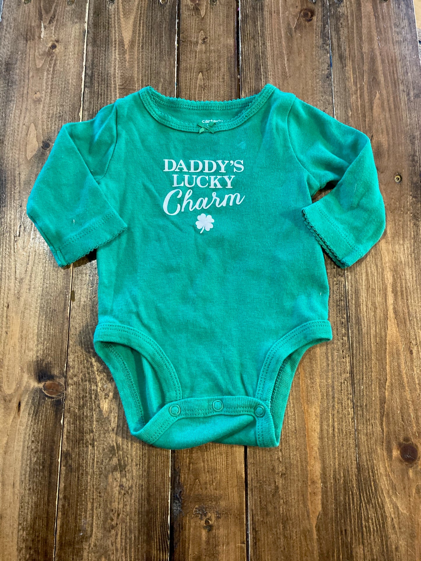 Carter’s Girls “Daddy’s Lucky Charm” Long Sleeve Onesie