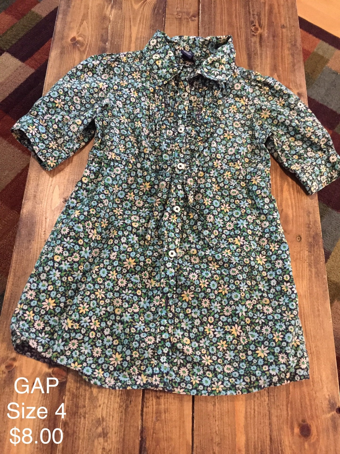 GAP Flower Print 3/4 Sleeve Spring Dress