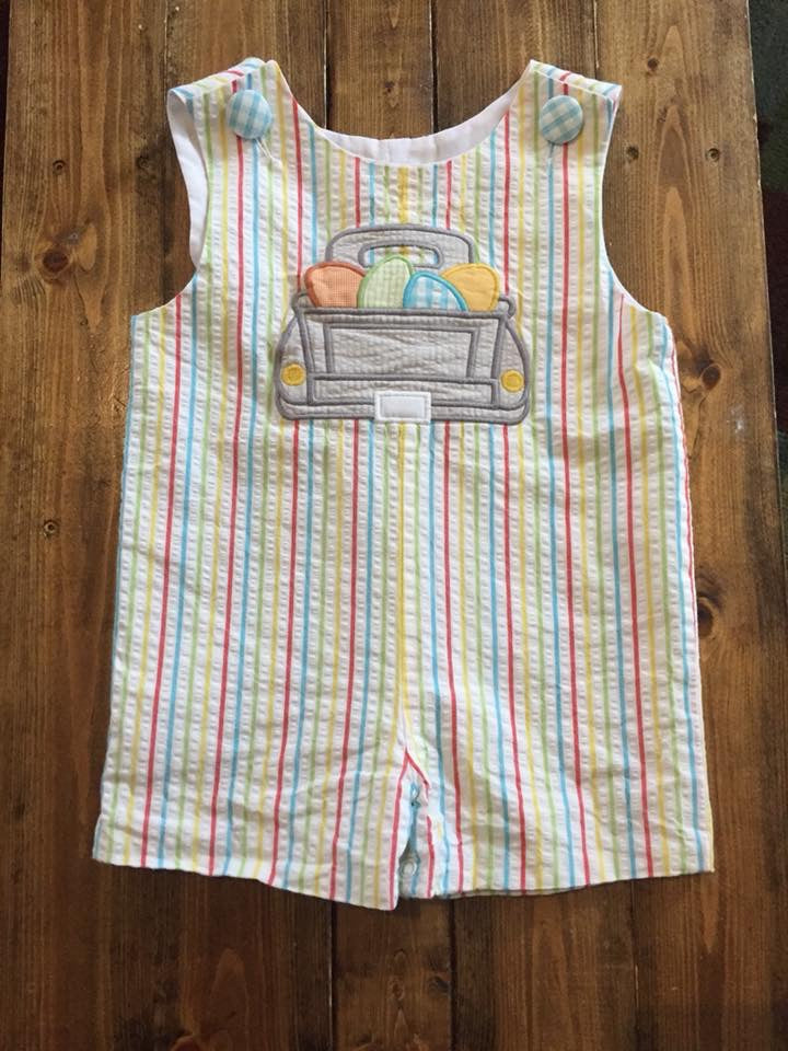 Stellybelly Boys Easter Smock Two Piece Outfit
