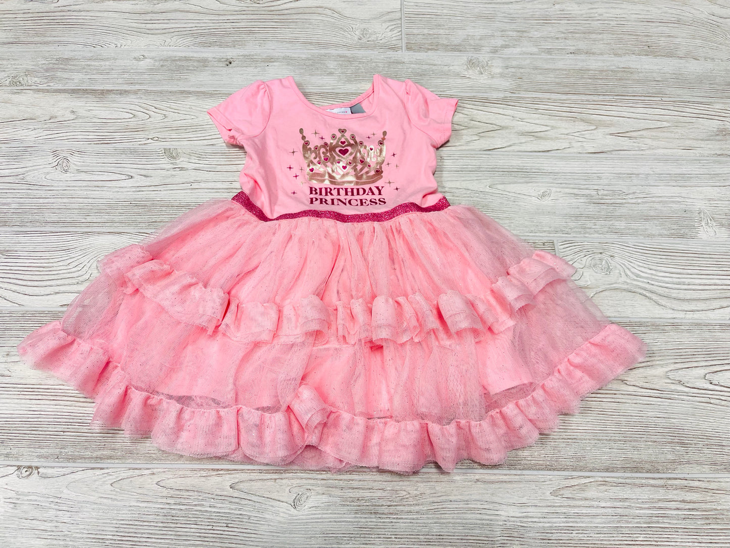 The Children’s Place “Birthday Princess” Short Sleeve Dress with Tutu