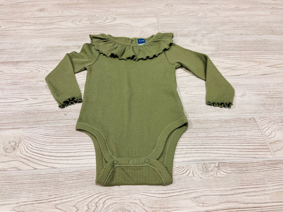 Old Navy Ruffle Neck Long Sleeve Onesie